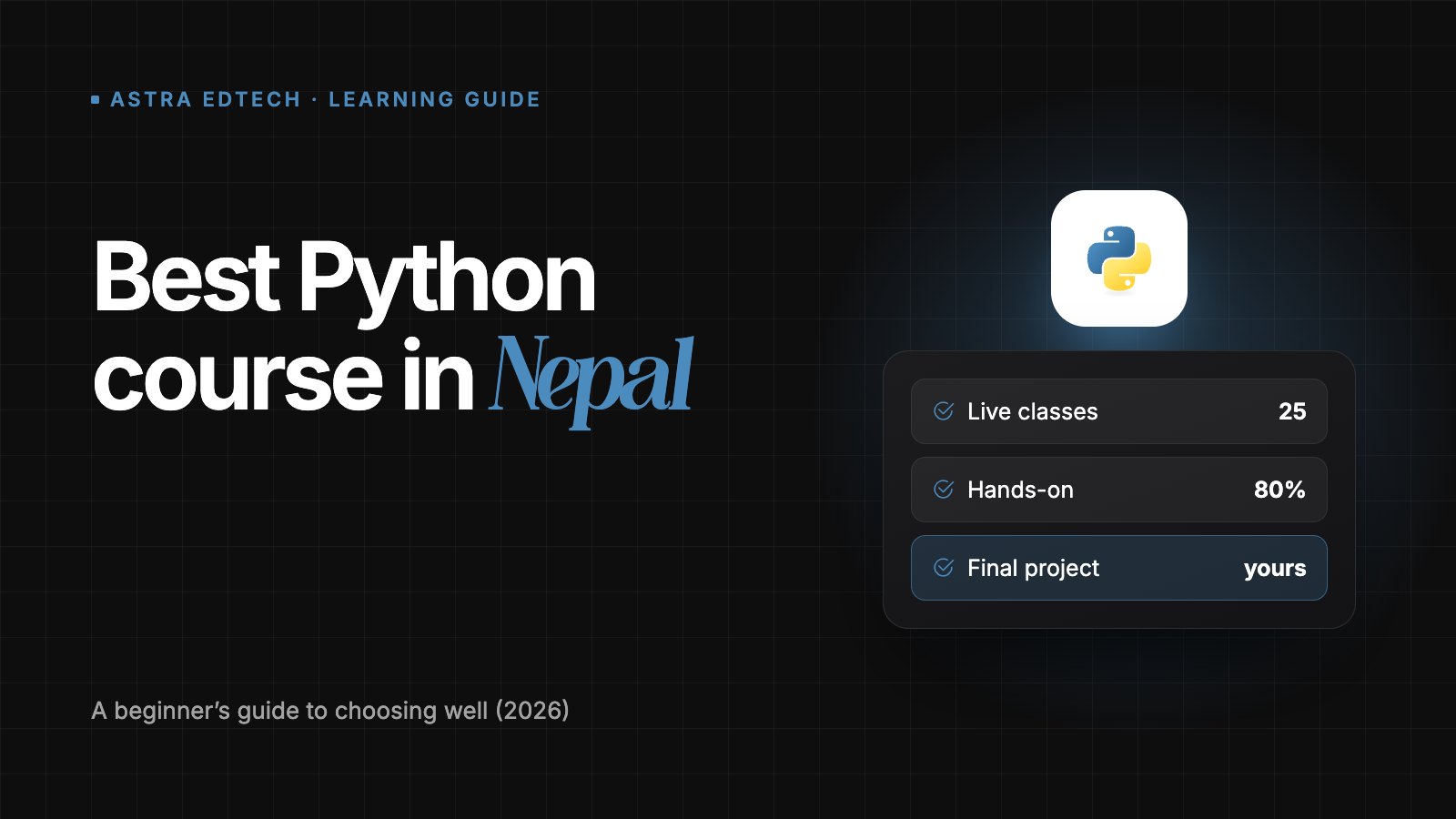 Best Python Course in Nepal for Beginners (2026): How to Choose